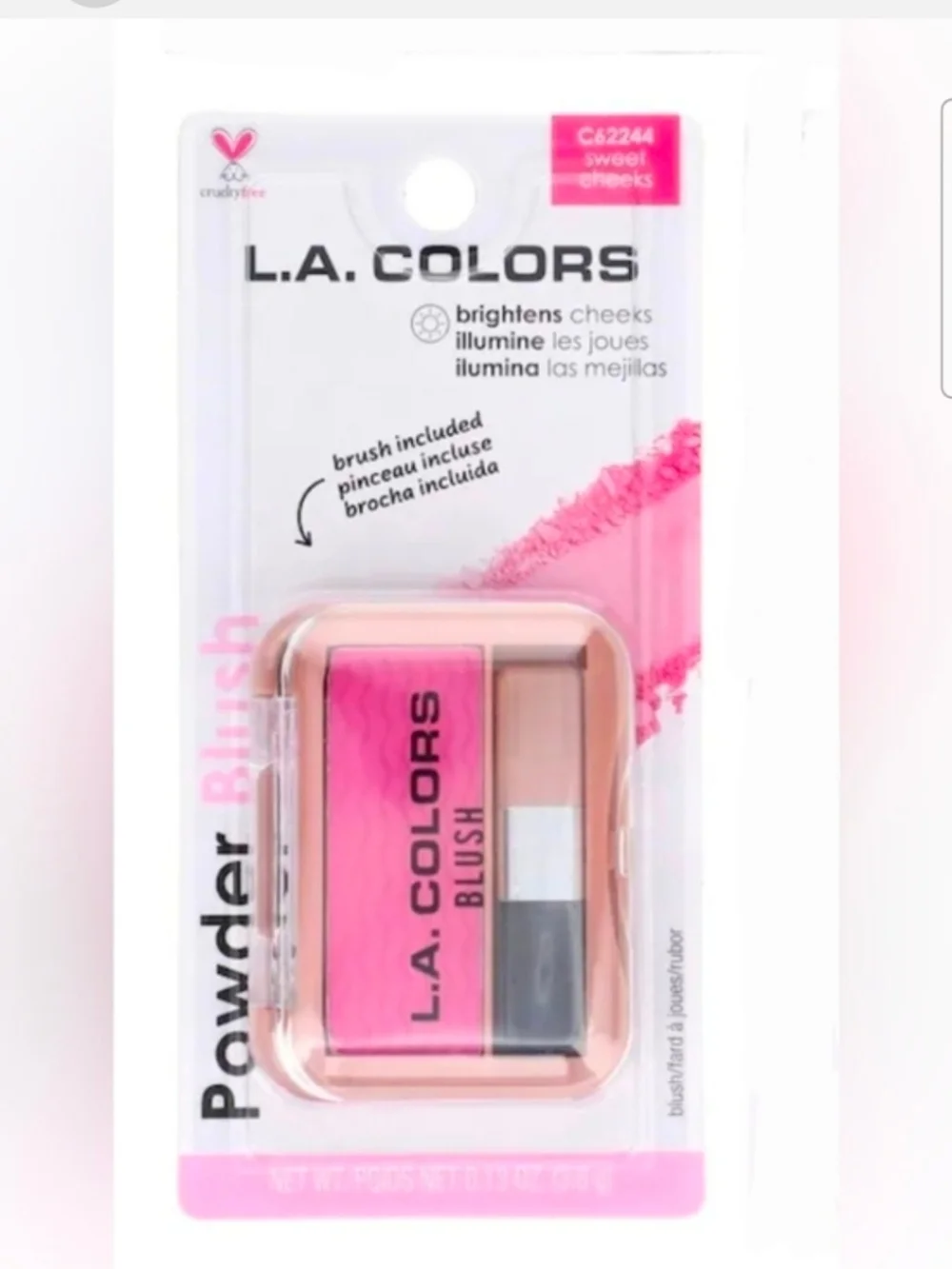 L.A. COLORS Powder Blush — Sweet Cheeks - Bright Pink 0.13oz BNIB